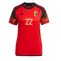 Belgium Charles De Ketelaere #22 Replica Home Shirt Ladies World Cup 2022 Short Sleeve